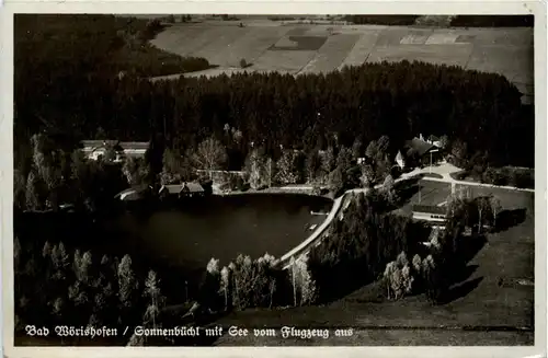 Bad Wörishofen, Sonnenbüchl mit See vom Flugzeug aus -332862