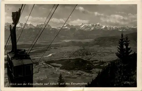 Villach, Blick von der Kanzelbahn auf Villach mit den Karawanken -317782