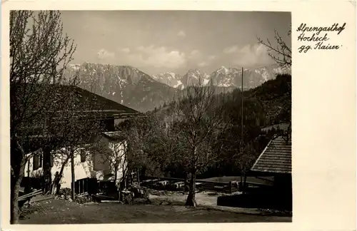 Tirol/Kaisergebirge/Kufstein und Umgebung - Alpengasthof Hocheck gegen Kaiser -334768