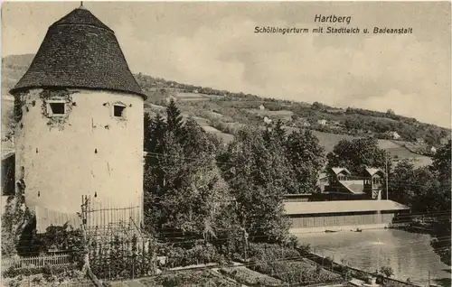 Steiermark/div. Orte - Hartberg, Schölbingerturm mit Stadtteich und Badeanstalt -335214