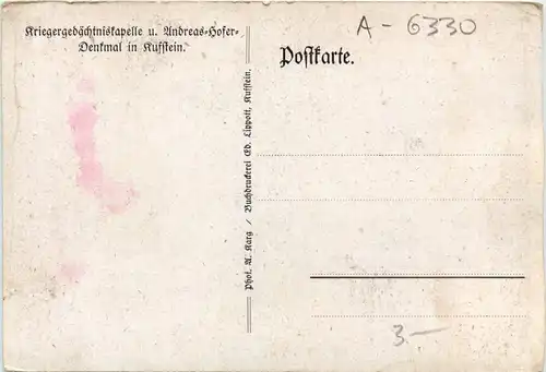 Kufstein/Tirol - Kufstein, Kriegergedächtniskapelle und Andreas-Hofer-Denkmal -318250