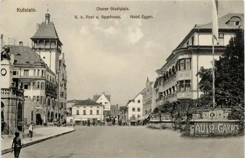 Kufstein, Oberer Stadtplatz, K.K. Post u. Sparkasse, Hotel Egger -318370