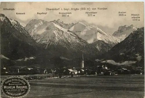 Oberstdorf/Allgäu und Umgebubung - Oberstdorf, von Norden -318736