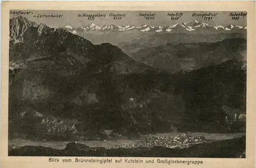 Kaisergebirge - Blick vom Brünnsteingipfel auf Kufstein -327372