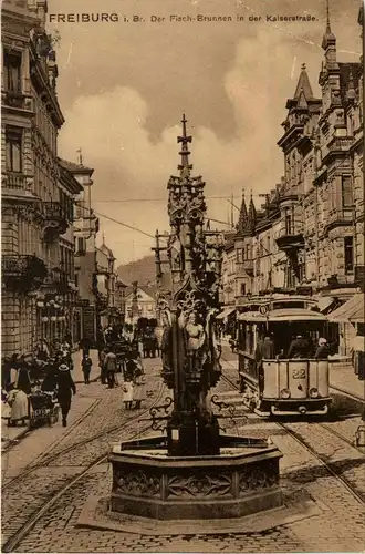 Freiburg i.B. - Der Fischbrunnen in der Kaiserstrasse -327220