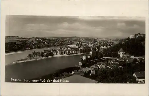 Passau, Bayern - Zusammenfluss der drei Flüsse -327866