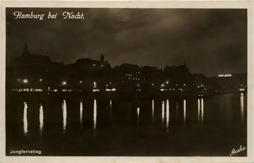 Hamburg/diverse Stadtteile - Hamburg, Jungfernstieg bei Nacht -319116