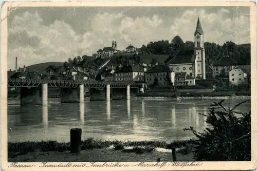 Passau, Bayern - Innstadt mit Innbrücke und Mariahilf -327946