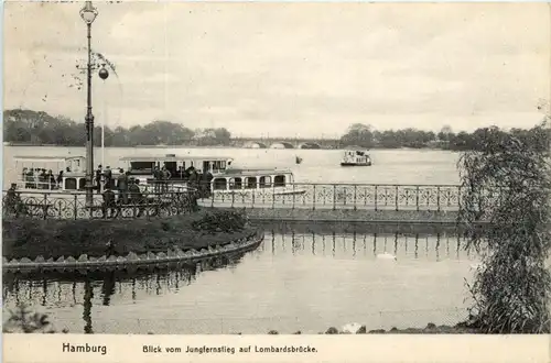 Hamburg, Blick vom Jungferstieg auf Lombardsbrücke -319136