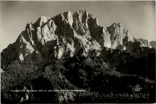 Admont/Gesäuse/Steiermark und Umgebung - Planspitze Nordwand vom Hotel Gesäuse-Gstatterboden -335554