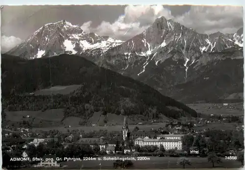 Admont/Gesäuse/Steiermark und Umgebung - Admont: gegen Gr. Pyhrgas und Scheiblingstein -335760