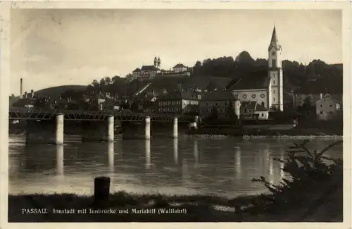 Passau/Bayern - Passau, Innstadt mit Innbrücke und Mariahilf (Wallfahrt) -319296
