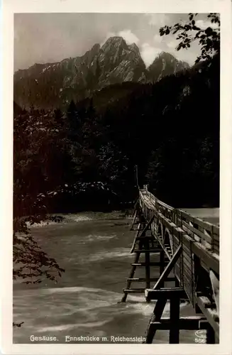 Admont/Gesäuse/Steiermark und Umgebung - Gesäuse: Ennsbrücke mit Reichenstein -335858