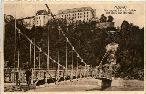 Passau, Prinzregent Luitpold-Brücke mit Blick auf Oberhaus -319356