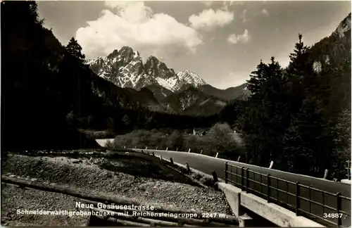 Admont/Gesäuse/Steiermark und Umgebung - Neue Gesäusestrasse, Schnelderwarthgrabenbrücke mit Reichensteingruppe -335824