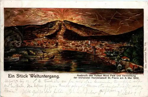 Vulakn Mont Pele und Vernichtung von St. Pierre 1902 -407346