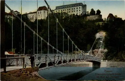 Passau/Bayern - Passau, Prinzregent Luitpol-Brücke mit Blick auf Oberhaus -319638