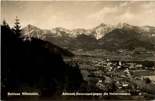 Admont/Gesäuse/Steiermark und Umgebung - Admont, Schloss Rötelstein, gegen die Hallermauern -335538