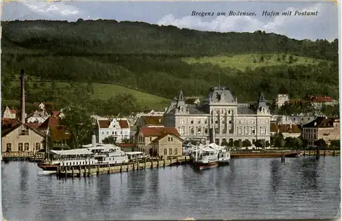 Bregenz/Vorarlberg, div.Orte und Umgebung - Bregenz, Hafen mit Postamt -336466