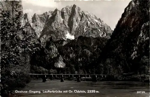 Admont/Gesäuse/Steiermark und Umgebung - Gesäuse: Eingang, Laufferbrücke mit Gr. Ödstein -335744