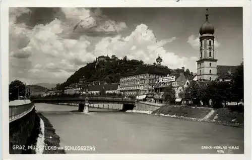 Graz/Steiermark - Murbrücke mit Schlossberg -336022