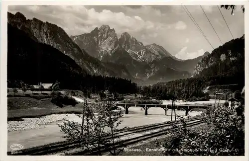 Admont/Gesäuse/Steiermark und Umgebung - Gesäuse: Ennsbrücke mit Reichenstein und Sparafeld -335802