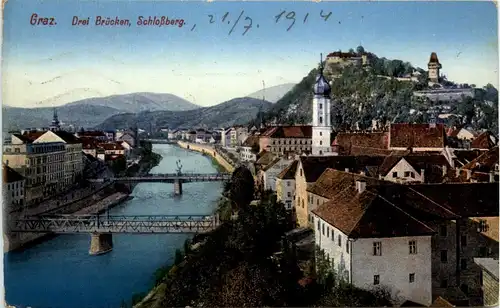 Graz/Steiermark - Drei Brücken, Schlossberg -336070