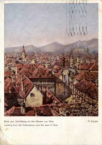 Graz/Steiermark und Umgebung - Blick vom Schlossberg auf den Westen von Graz -337136