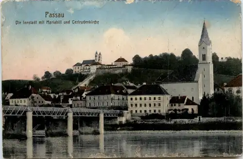 Passau - Die Innstadt mit Mariahilf und Gertrudenkirche -320822