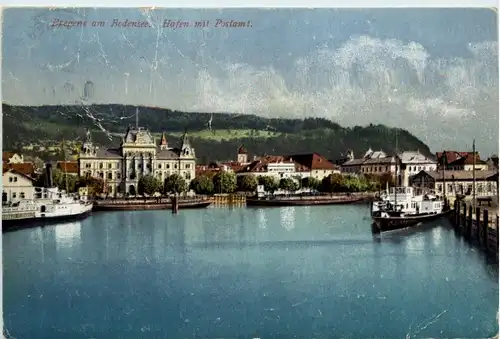 Bregenz/Vorarlberg, div.Orte und Umgebung - Bregenz, Hafen mit Postamt -336480