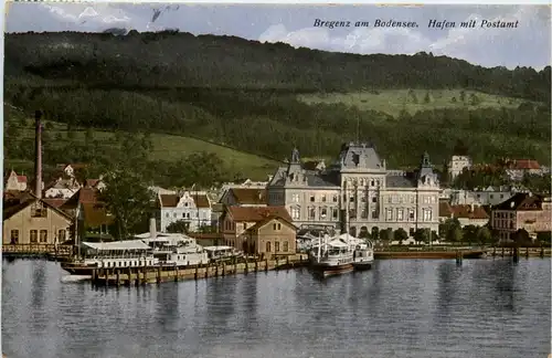 Bregenz/Vorarlberg, div.Orte und Umgebung - Bregenz, Hafen mit Postamt -336498