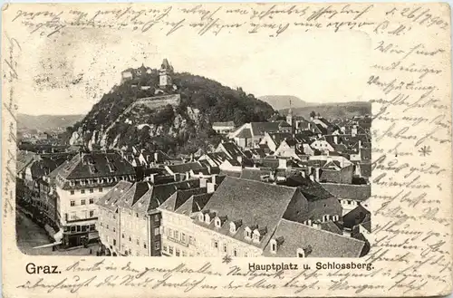 Graz/Steiermark - Hauptplatz und Schlossberg -336222