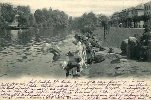 Hamburg - Partie an der Alster bei der Gurlittstrasse -408306