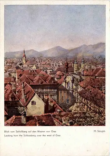 Graz/Steiermark und Umgebung - Blick vom Schlossberg auf den Westen von Graz -337160