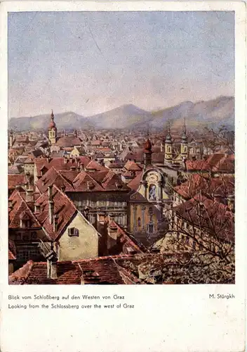 Graz/Steiermark und Umgebung - Blick vom Schlossberg auf den Westen von Graz -337166