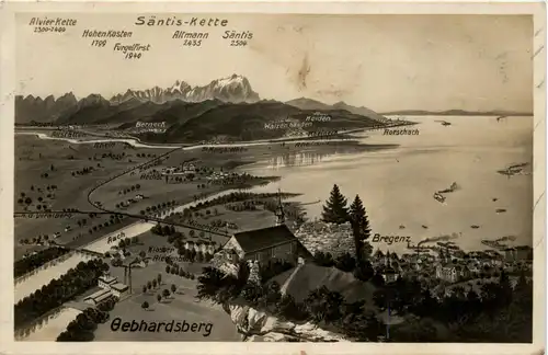 Bregenz/Vorarlberg, div.Orte und Umgebung - Bregenz, Gebhardsberg, Säntis-Kette -336424