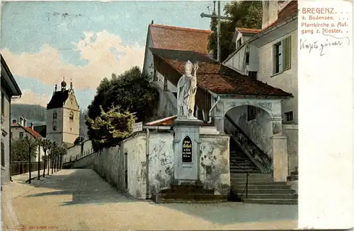 Bregenzerwaldorte/Vorarlberg - Bregenz, Pfarrkirche und Aufgang zum Kloster -337274