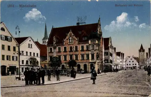 Mindelheim/Bayern/Schwaben/Unterallgäu - Marktplatz mit Rathaus -337626