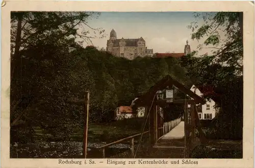 Rochsburg an der Mulde - Eingang zur Kettenbrücke -408626