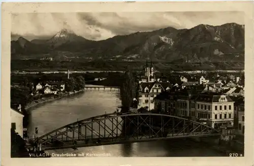 Villach/Kärnten und Umgebung - Draubrücke mit Karawanken -321760