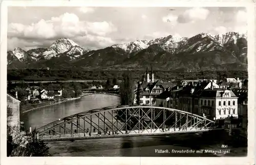 Villach/Kärnten und Umgebung - Draubrücke mit Mittagskogel -321898
