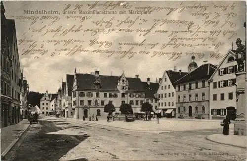 Mindelheim/Bayern/Schwaben/Unterallgäu - Untere Maximilianstrasse mit Marktplatz -337636