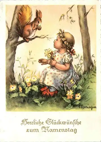 Namenstag - Kind mit Eichhörnchen -409342