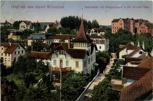 Bad Wörishofen/Bayern/Schwaben/Unterallgäu - Teilansicht mit kneippianum u. Dr. Scholz Villa -337812