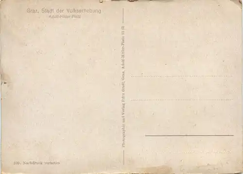 Graz/Steiermark und Umgebung - Stadt der Vokserhebung - Adilf-Hitler-Platz -337174