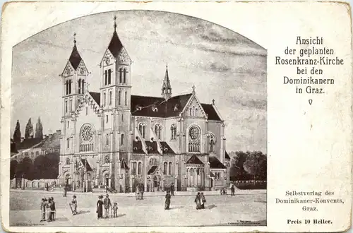 Graz/Steiermark - Ansicht der geplanten Rosenkranz-Kirche bei den Dominikanern in Graz -337548