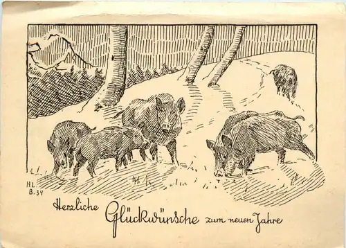 Neujahr - Schwein - Pig -410300