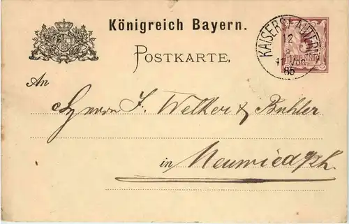 Ganzsache 1885 - Kaiserslautern -410034