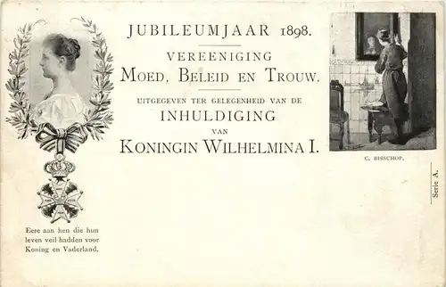 Jubileumjaar 1898 - Koningin Wilhelmina I - Ganzsache -411748
