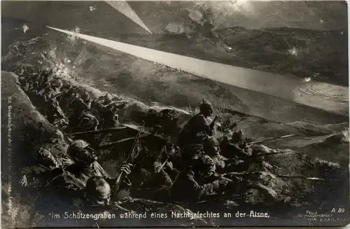 ImSchützengraben während eines Nachtgefechtes an der Aisne -411898